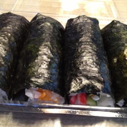 Rolls cost a little over $2 each. California, spicy tuna, salmon, and beef rolls. Rolls cost a little over $2 each. California, spicy tuna, salmon, and beef rolls.