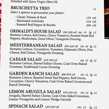 Grimaldi's Pizzeria - Menu as of 4/2023 - Pizza Near Me - Peoria, Arizona Grimaldi's Pizzeria - Menu as of 4/2023 - Pizza Near Me - Peoria, Arizona