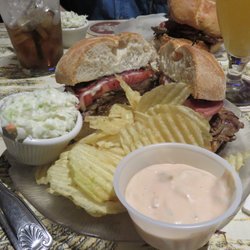 McNally's Tavern - Mayfair - The Schmitter - sauce on the side! Comes with chips and cole slaw.