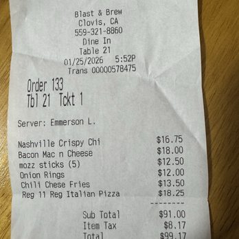 Blast & Brew - Overpriced - Pizza Near Me - Clovis, California