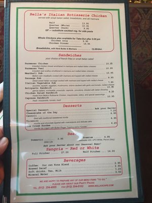 Menu photo 7 Bella's Italian Cafe Savannah, GA