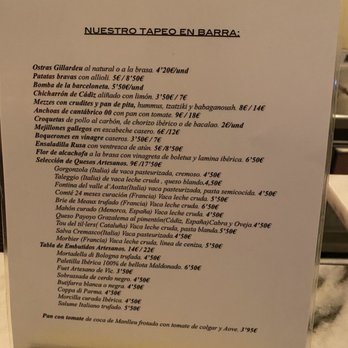 La Esperanza - Tapa menu - Dive Bars Near Me - Madrid, M La Esperanza - Tapa menu - Dive Bars Near Me - Madrid, M