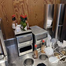 Chipotle Mexican Grill - Utensils and condiments station