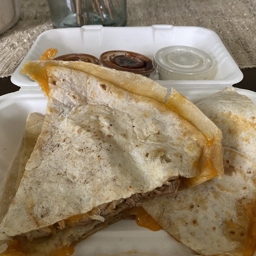Java & Friends - Pulled pork quesadillas! This is probably my most favorite meal to get. I recommend you try the spicy bbq sauce with this! - Coffee & Tea Near Me - East Greenville, Pennsylvania Java & Friends - Pulled pork quesadillas! This is probably my most favorite meal to get. I recommend you try the spicy bbq sauce with this! - Coffee & Tea Near Me - East Greenville, Pennsylvania