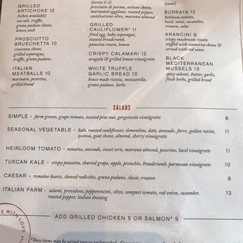 North Italia - Nice Italian menu with a variety of choices.  House made pasta daily if you're into it! - Italian Near Me - Plano, Texas