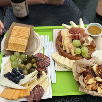 Yes Cheese - Small cheese board, small pretzel charcuterie, maple bacon cheese curds. And sarsaparilla - Cheese Shops Near Me - Superior, Wisconsin