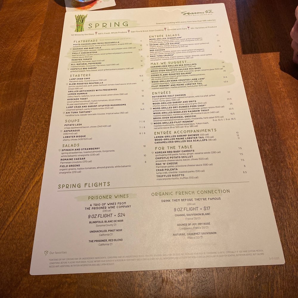 Seasons 52 - New American Near Me - Bridgewater, New Jersey Seasons 52 - New American Near Me - Bridgewater, New Jersey
