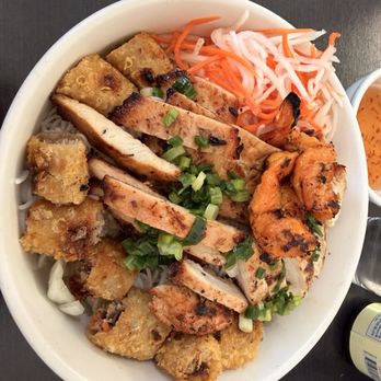 Saigon Street Food - Rice noodle bowl- combination with chicken - Vietnamese Near Me - Denver, Colorado Saigon Street Food - Rice noodle bowl- combination with chicken - Vietnamese Near Me - Denver, Colorado