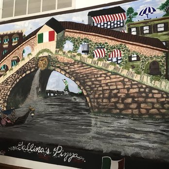 Gallina Pizza - a painting of a bridge over a river - Pizza Near Me - Riverton, Illinois