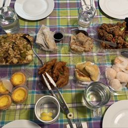 Fook kin rice custard tarts chicken feet bbq pork puff shrimp dumplings sui mai salt & pepper pork taro & meat dumpling & shrimp roll Fook kin rice custard tarts chicken feet bbq pork puff shrimp dumplings sui mai salt & pepper pork taro & meat dumpling & shrimp roll