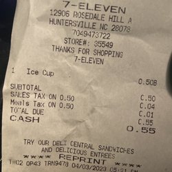 7-Eleven - A receipt paying for ice while politicians pay her out tax money for sneaking in the country