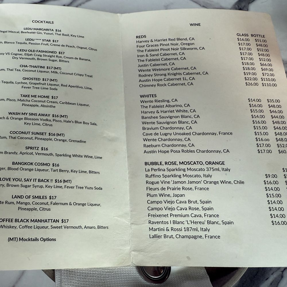 LeDu Thai - Menu - Thai Near Me - Phoenix, Arizona