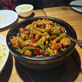 Ping's Bistro - House Special Spicy Frog in Stone Pot - Chinese Near Me - Fremont, California