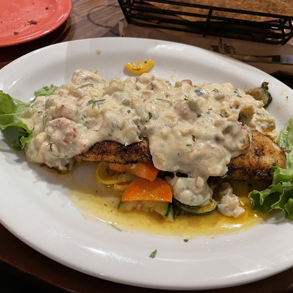 The Cajun Corner On Broad - Smothered Grouper Maque Choux - New American Near Me - Eufaula, Alabama