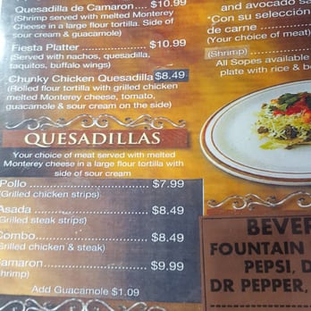 Fiesta Mexican Grill - Menu had lots of affordable choices - Mexican Near Me - Williams, Arizona Fiesta Mexican Grill - Menu had lots of affordable choices - Mexican Near Me - Williams, Arizona