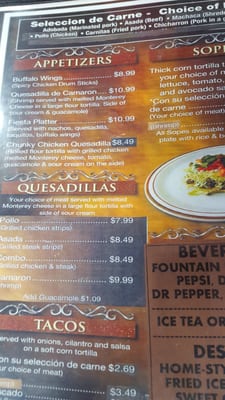 Menu photo 5 Fiesta Mexican Grill Williams, AZ