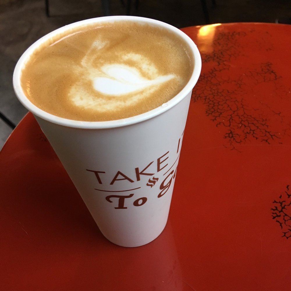 Cosmonaut Coffee - Hazelnut Americano with steamed milk 16 oz in my own cup. - Coffee & Tea Near Me - Tacoma, Washington