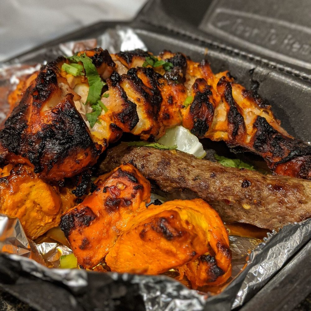 Zaviya Grill - Mix grill - Chicken Tikka Leg, Chicken Boti and Beef Seekh Kebab. No naan or paratha included. - Indian Near Me - Austin, Texas Zaviya Grill - Mix grill - Chicken Tikka Leg, Chicken Boti and Beef Seekh Kebab. No naan or paratha included. - Indian Near Me - Austin, Texas