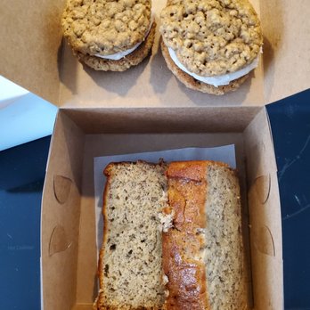 Baked on 8th - March 2021: Oatmeal Cream Pie ($2.75) & EXCELLENT Banana Bread ($2.75) - Bakeries Near Me - Nashville, Tennessee