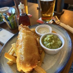 Haven House Inn - Fish and Chips with mushy peas and a pint