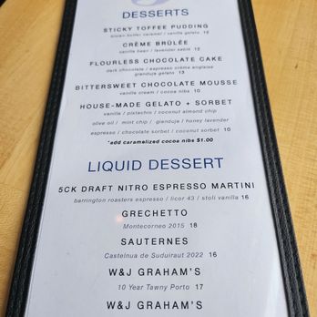 5 Corners Kitchen - Dessert Menu - French Near Me - Marblehead, Massachusetts