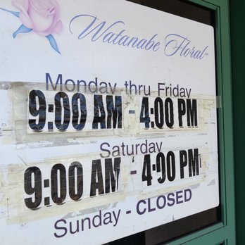 Watanabe Floral - Hours of operation - Florists Near Me - Honolulu, Hawaii Watanabe Floral - Hours of operation - Florists Near Me - Honolulu, Hawaii