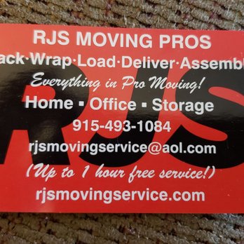 RJS Moving Services - RJS business card - Movers Near Me