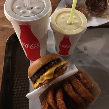 Bubba Burgers - Teriyaki Burger with Onion Rings, Shake and a Coke - Burgers Near Me - Kapaa, Hawaii