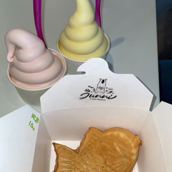 Junni Desserts - Strawberry, pineapple ice cream  Red bean and Nutella filled taiyaki - Desserts Near Me - Folsom, California