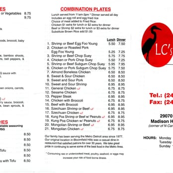 LC's Asian Kitchen - LC's Asian Kitchen's menu as of 9/24/13 - Chinese Near Me - Madison Heights, Michigan LC's Asian Kitchen - LC's Asian Kitchen's menu as of 9/24/13 - Chinese Near Me - Madison Heights, Michigan