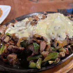 El Vaquero Mexican Restaurant - Alambres. Meat lovers dish with, of course, bacon.