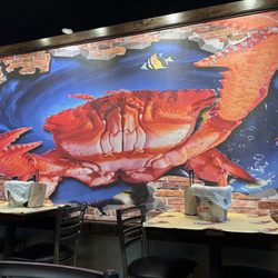 Surfing Crab - Really cool and well done mural on the wall.