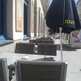 Sunny outside seating.