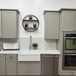 Enlighten Kitchen Cabinets & Countertops Showroom - Gray kitchen display