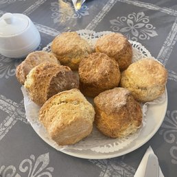 Warm scones from the oven.