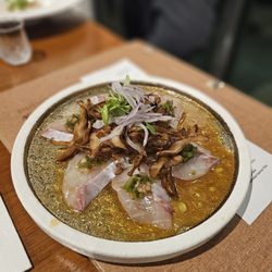 Roku Japanese Cuisine - New dish, the fried mushrooms on top are a must try