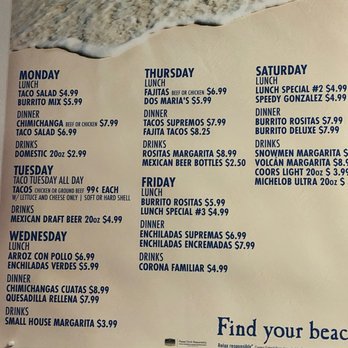Rosita's 2 Mexican - Weekly Specials - Mexican Near Me - Indianapolis, Indiana