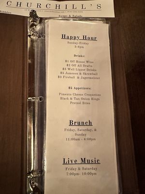Menu photo 8 Churchill's Savannah, GA Menu photo 8 Churchill's Savannah, GA