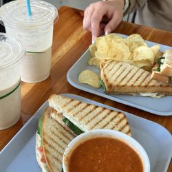 Simple Cafe & Juice Bar - Pesto Grilled Cheese! + tomato soup