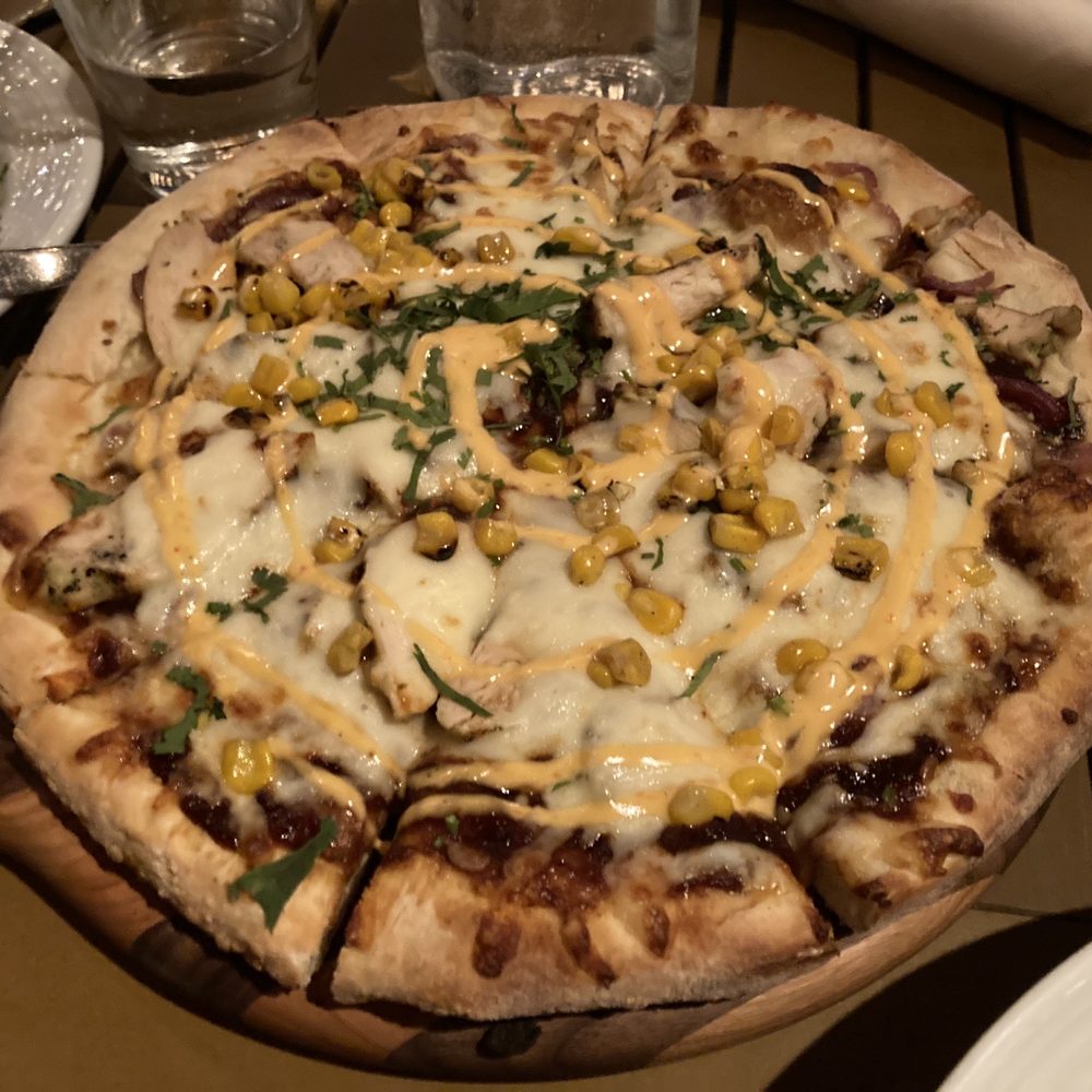Pinstripes - BBQ Chicken pizza - Bowling Near Me - Northbrook, Illinois Pinstripes - BBQ Chicken pizza - Bowling Near Me - Northbrook, Illinois