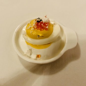 La Table Provencale - Deviled egg with bacon powder and fish roe - Tapas/Small Plates Near Me - White Post, Virginia