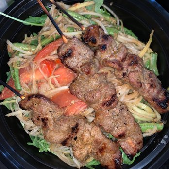 Angkor Chef - Beef Skewers with Papaya Salad - Cambodian Near Me - San Jose, California