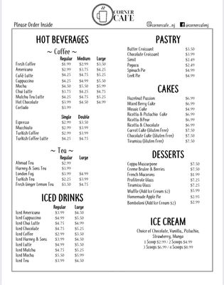 Menu photo 1 Corner Cafe Cliffside Park, NJ