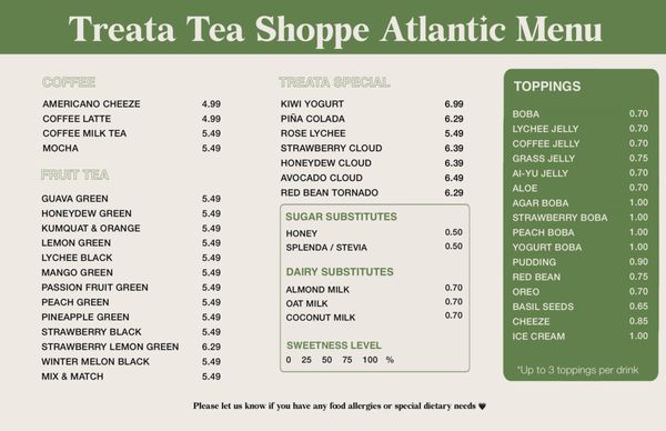 Menu photo 5 Treata Tea Shoppe Atlantic Beach, FL Menu photo 5 Treata Tea Shoppe Atlantic Beach, FL