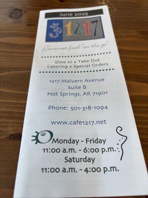 Menu photo 2 Cafe 1217 Hot Springs, AR Menu photo 2 Cafe 1217 Hot Springs, AR