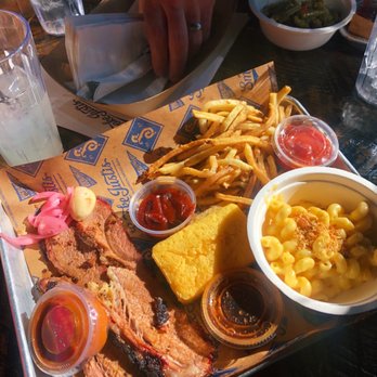 Smoke Justis - Smoked Meat Plate Single with brisket, Fresh Cut Fries, cornbread, and Mac & Cheese - Bars Near Me - Covington, Kentucky Smoke Justis - Smoked Meat Plate Single with brisket, Fresh Cut Fries, cornbread, and Mac & Cheese - Bars Near Me - Covington, Kentucky