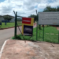 Parque Ecológico Ezechias Heringer - Entrada. Atenção ao "proibido animais domésticos"