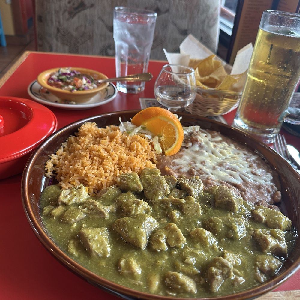 Special of the day. Pork in a verde sauce Special of the day. Pork in a verde sauce