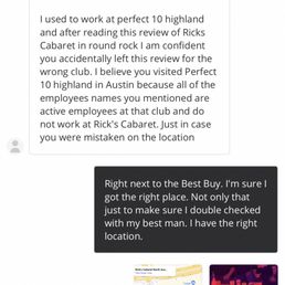 Nice try 10 months latter to try and say I had the wrong place. Nice try 10 months latter to try and say I had the wrong place.
