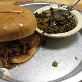 Big Dan's - Pulled pork sandwich with cole slaw and a side of greens. - Barbeque Near Me - Elizabethton, Tennessee Big Dan's - Pulled pork sandwich with cole slaw and a side of greens. - Barbeque Near Me - Elizabethton, Tennessee